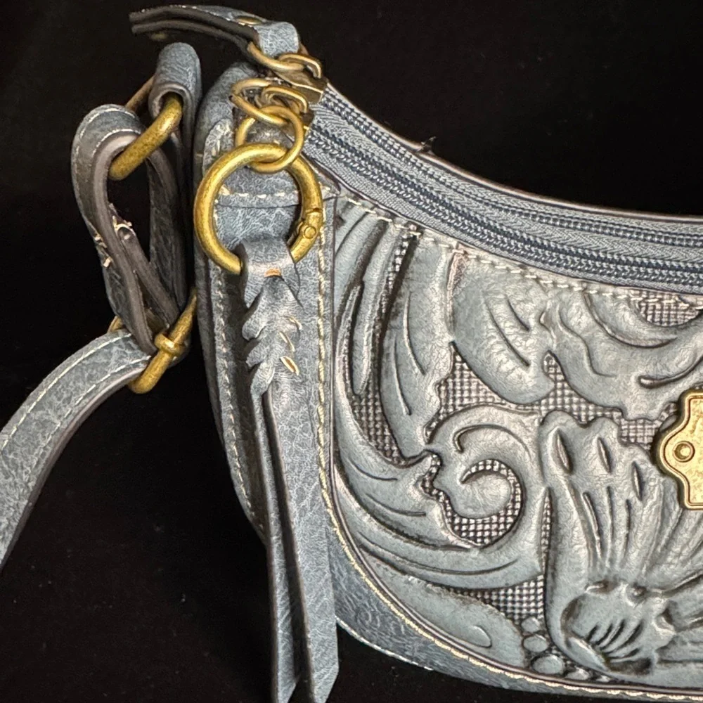 b.o.c. Floral Embossed Crossbody Bag in Blue